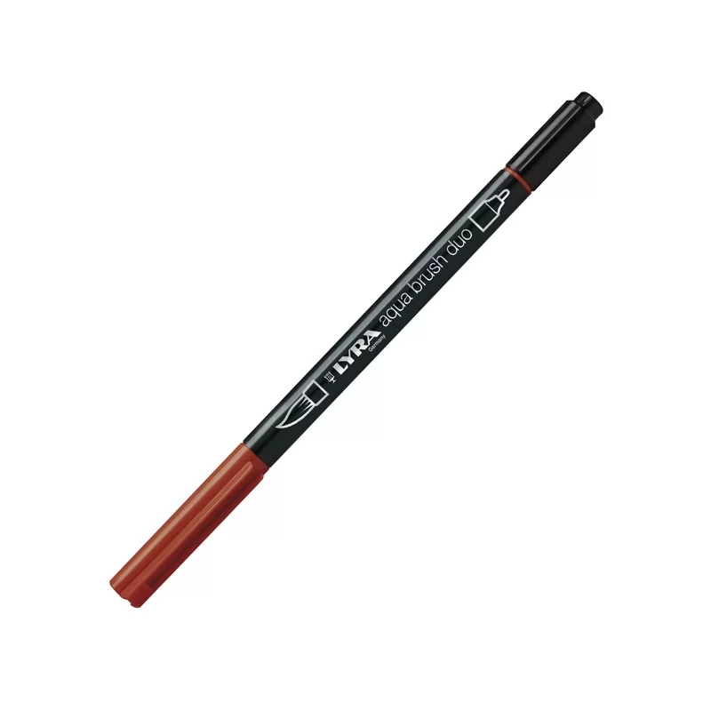 Pennarello a 2 punte AQUA BRUSH DUO rosso indiano LYRA L6520092 (Conf.10) FUORI CATALOGO