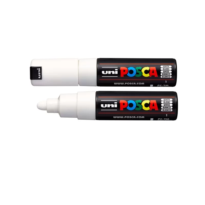 Marcatore UNI POSCA PC7M p.large 4,5-5,5mm bianco UNI MITSUBISHI