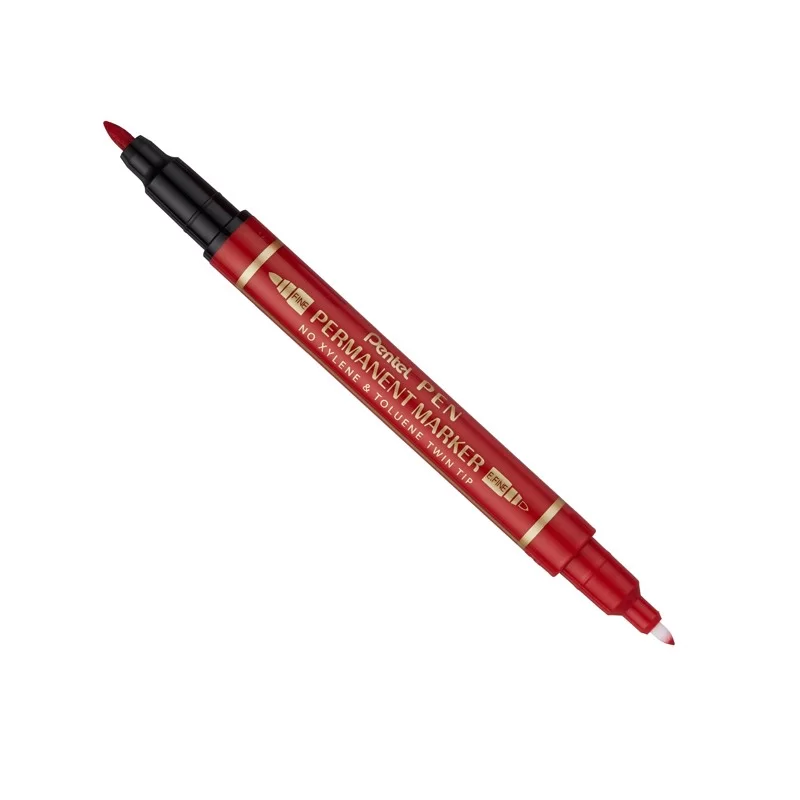 Marcatore permanente Twin Tip doppia punta F/EF rosso Pentel (Conf.12)