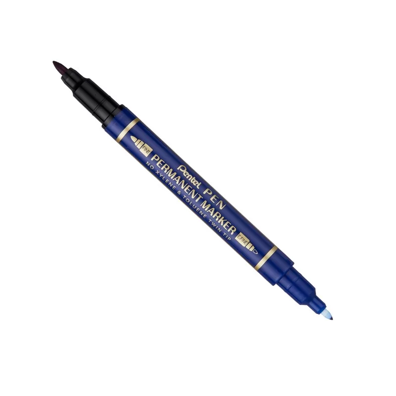 Marcatore permanente Twin Tip doppia punta F/EF blu Pentel (Conf.12)