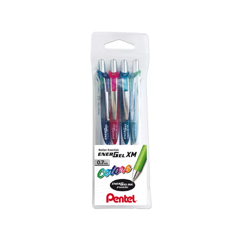 Astuccio 4 colori roller scatto ENERGEL XM Click PENTEL