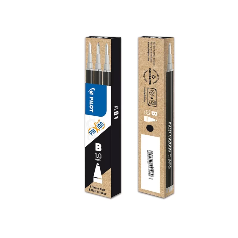 Set 3 refill sfera FRIXIONball CLICKER 1.0mm nero Pilot