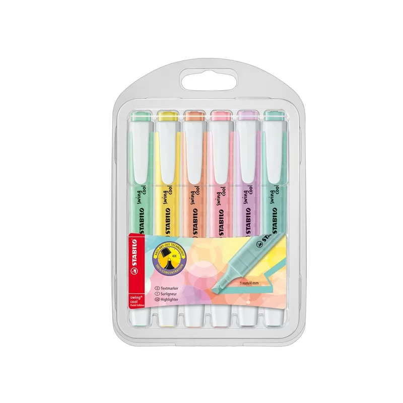 Astuccio 6 colori evidenziatore SWING COOL pastel STABILO