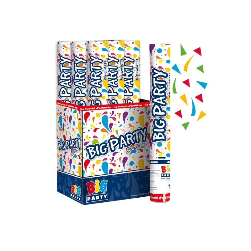 Sparacoriandoli Cannon colori assortiti gittata 8mt Big Party (Conf.12)