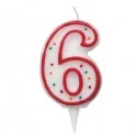 Candelina Zuccherino numero 6 - h. 8.5cm Big Party