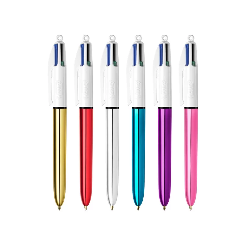 Scatola 12 penna sfera scatto 4 COLORI Shine