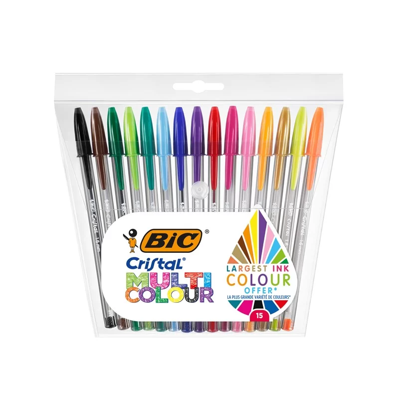 Scatola 15 penna sfera CRISTAL® MULTICOLOR 1,6mm ink ass. BIC®