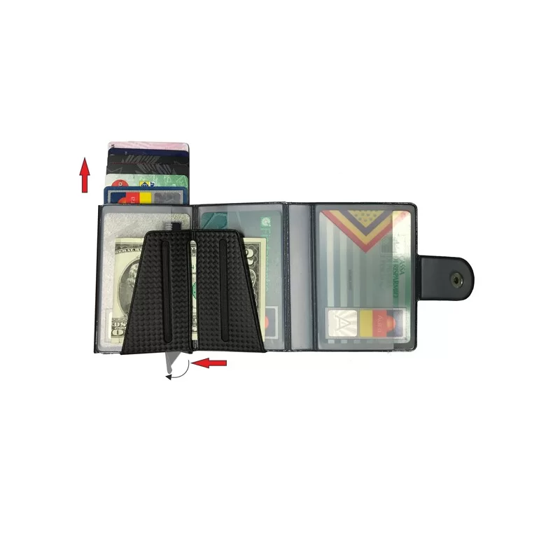 Portacard Wally Carbon 6x9,5cm Nero Alplast