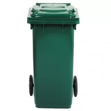 Bidone carrellato 120Lt verde scuro per raccolta differenziata