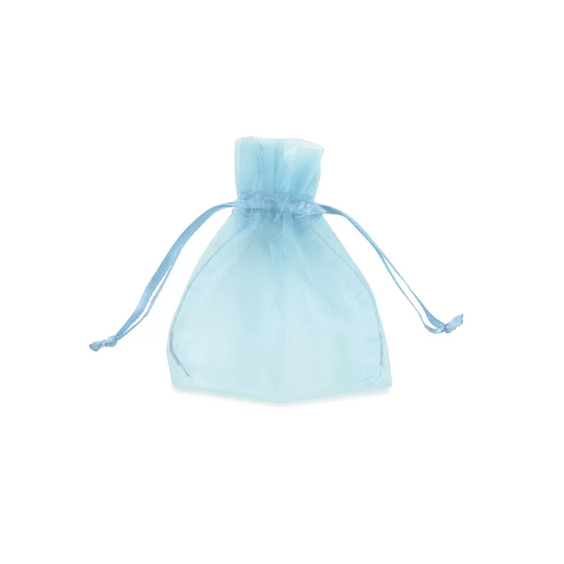 20 Sacchetti organza Milly 8,5x10cm celeste
