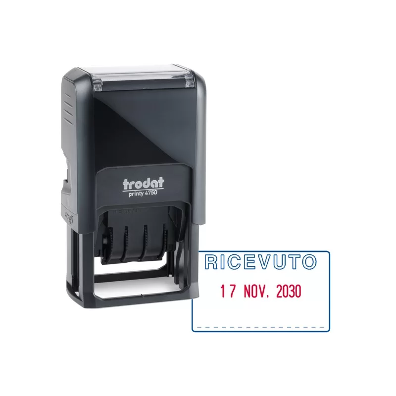 Timbro Printy 4750/1 4.0 41x24mm DATARIO+RICEVUTO autoinch. TRODAT