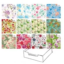 Scatola 100fg carta regalo Raso Fiori 70x100cm Rex Sadoch