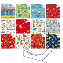 Scatola 100fg carta regalo Raso Bambini 70X100cm Rex Sadoch