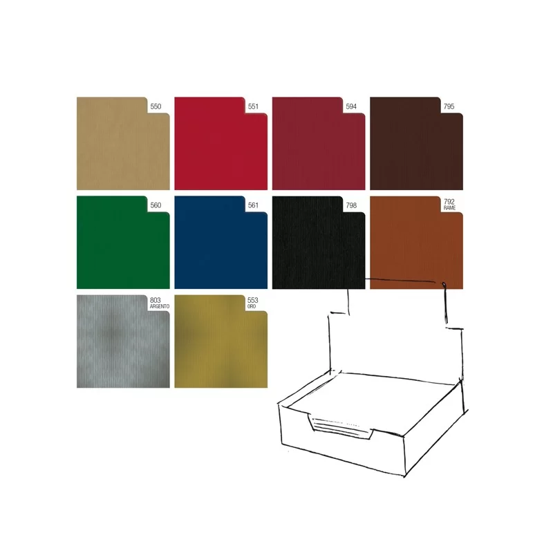 Scatola 100fg carta regalo Kraft Dark 70X100cm Rex Sadoch