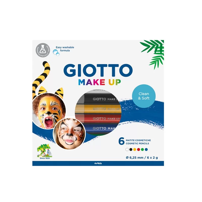 Set 6 matite cosmetiche Make Up colori classici mina da Ø 6,5mm Giotto