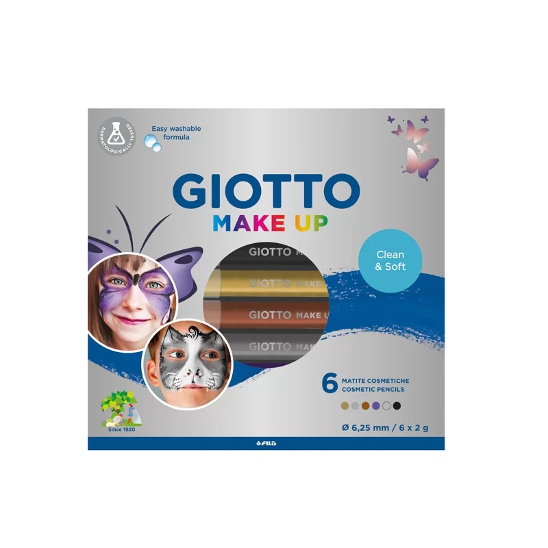 Set 6 matite cosmetiche Make Up colori metal mina da Ø 6,5mm Giotto