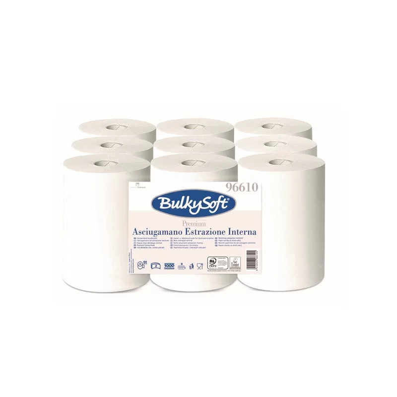 Asciugamani in rotolo MINI Ø13cm - 60mt Premium BulkySoft (Conf.9)