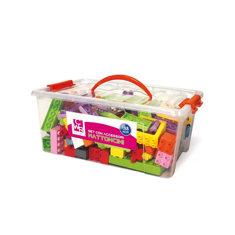 Bauletto 188 mattoncini+accessori da costruzione Midi in colori assortiti CWR