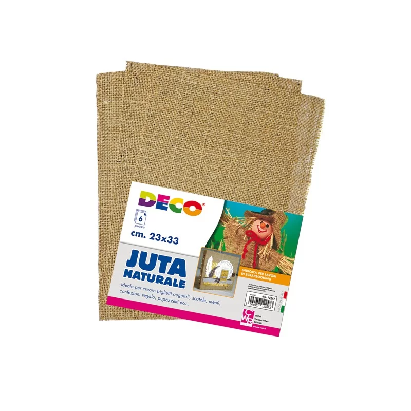Conf. 6 pezzi juta naturale 23x33cm 12247 DECO