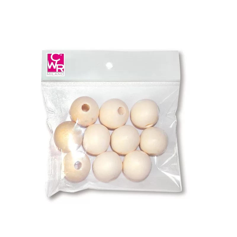 Busta 10pz sfere legno naturale Ø20mm 05862 CWR