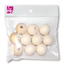 Busta 4pz sfere legno naturale Ø30mm 05860 CWR