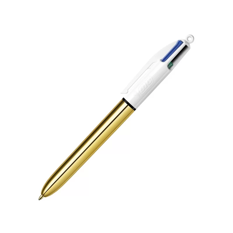 Scatola 12 penne sfera a scatto 4Colors Shine oro BIC