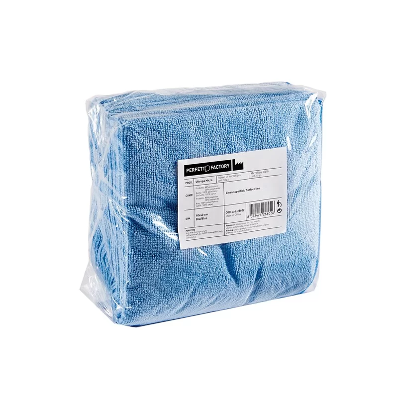 Pack 10 Panni microfibra 40x40cm azzurro Ultrega PERFETTO