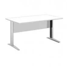 Scrivania lineare 120X80cm Bianco - fianchi vernic. effetto cromato EASY