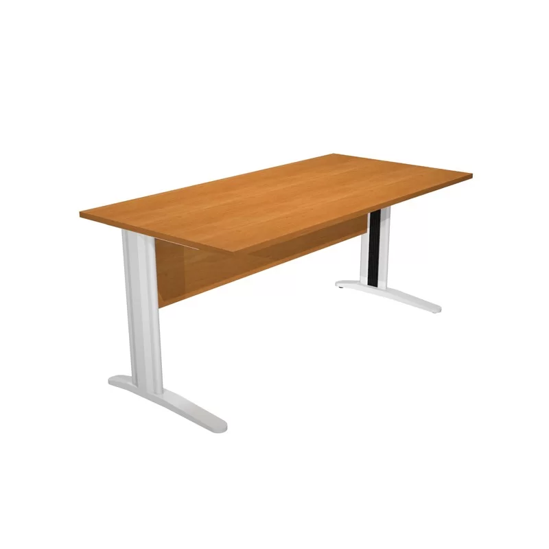 Scrivania lineare 120X80cm Noce chiaro - fianchi vernic. effetto cromato EASY