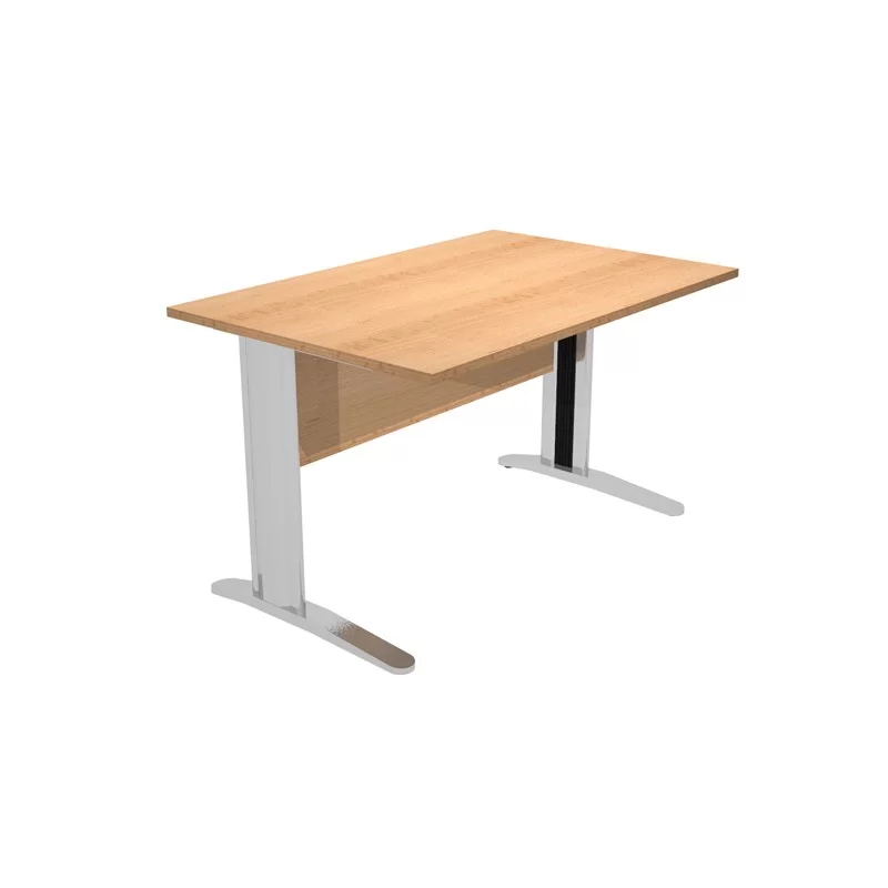 Scrivania lineare 120X80cm Faggio - fianchi vernic. effetto cromato EASY