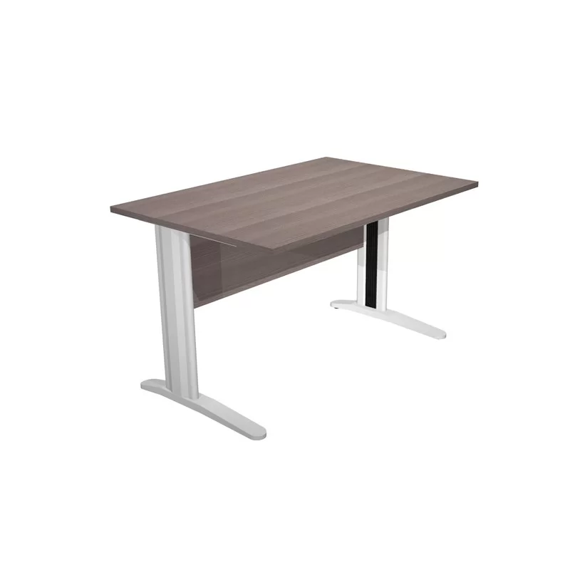 Scrivania lineare 120X80cm Frassino tosc. fianchi vernic.effetto cromato EASY