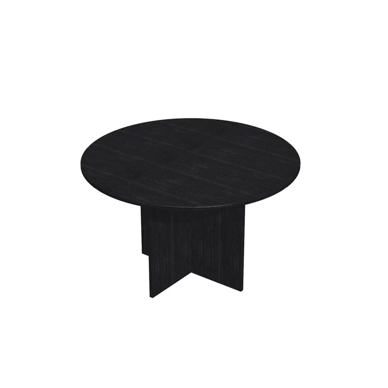 Tavolo riunioni 4 posti Ø120 x H72cm Nero venato frassino - EASY