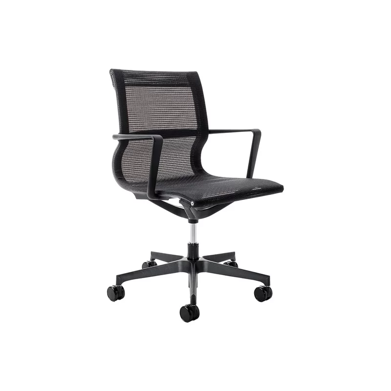 Poltrona direzionale Tekno schienale basso in rete NERO