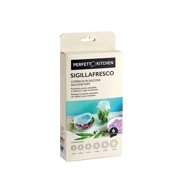 Set 6 Coperchi in silicone Sigillafresco Perfetto