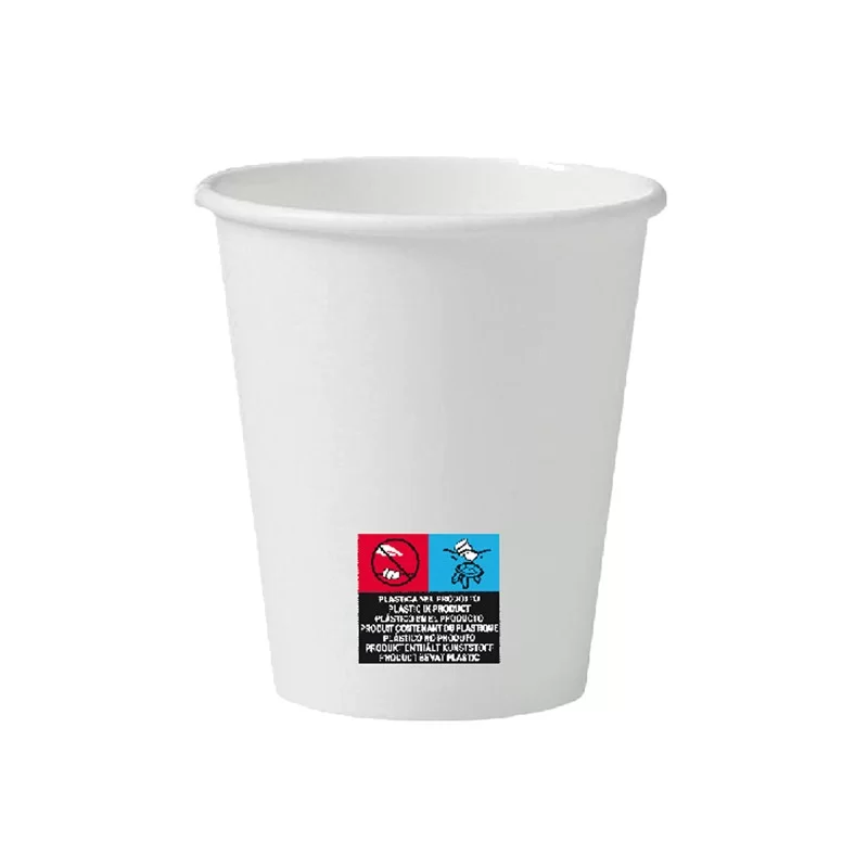 50 Bicchieri in carta 250ml con marcatura S.U.P Dopla Green