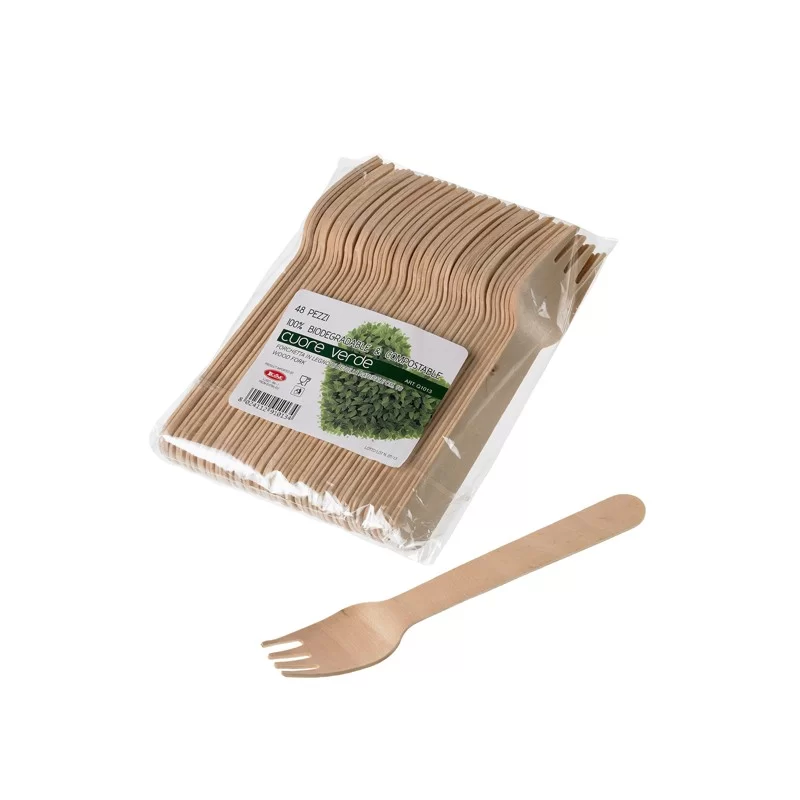 48 Forchette in legno 16cm Leone