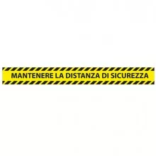 Conf. 5 adesivi da terra L90xH10cm "MANTENERE LA DISTANZA DI SICUREZZA"