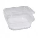 Pack 50 contenitori in PP coperchio incernierato 21,5x21,5cm H6,9 QC3-2000