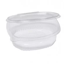 Pack 50 contenitori ovali in PET con coperchio incernierato 18x15,1cm Europack