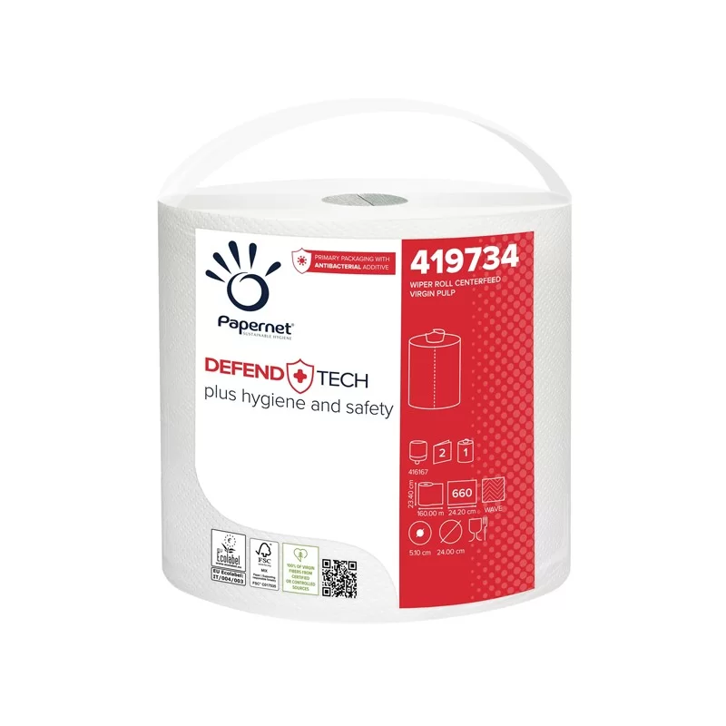 Bobina industriale Defend Tech 660 strappi con formula antibatterica (Conf.3)