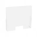 Schermo protettivo da banco CON feritoia H60xL80cm in PET Lebez