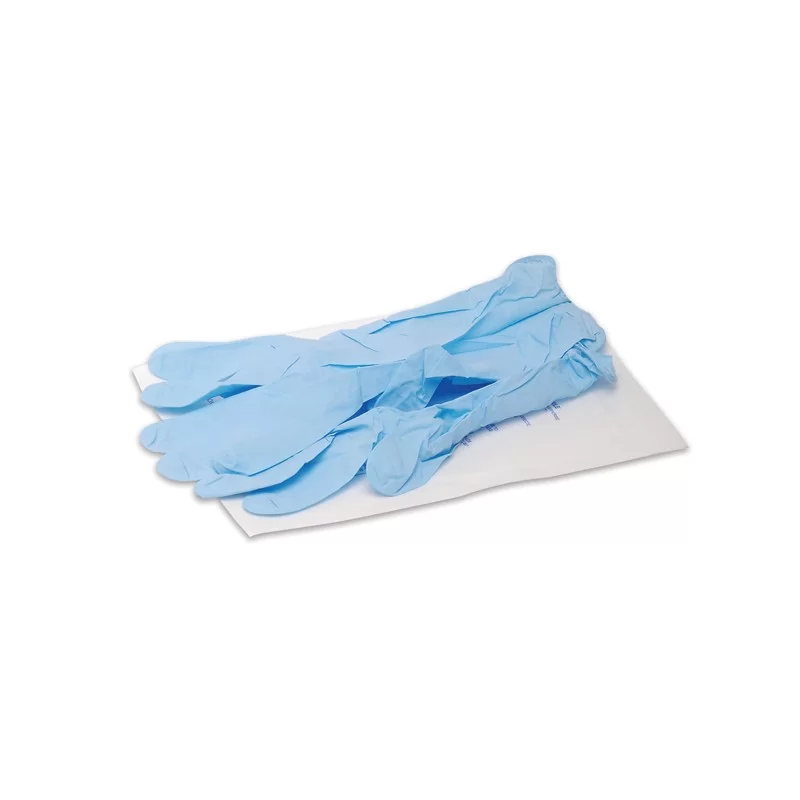 Paio di guanti sterili monouso in nitrile tg. unica azzurro PVS