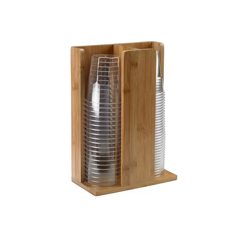 Portabicchieri in bamboo 21x11x30cm naturale Leone