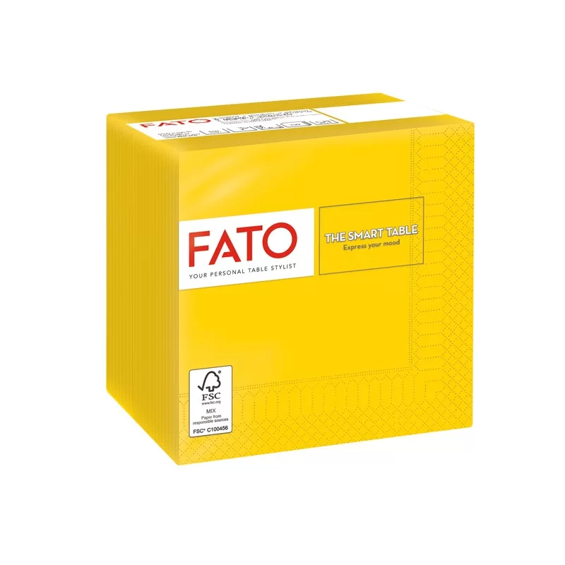 100 tovaglioli carta 24x24cm 2 Veli Giallo Fato