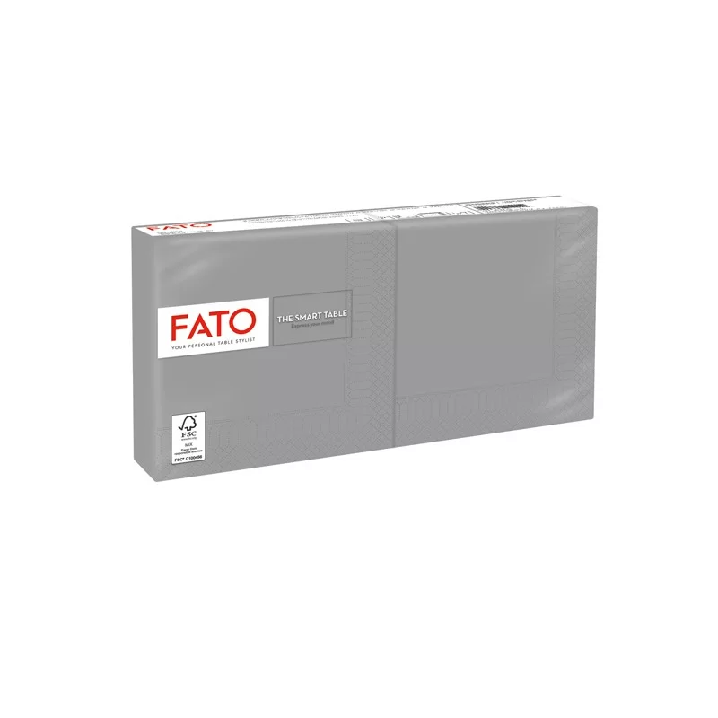 100 tovaglioli carta 24x24cm 2 Veli Grigio Fato