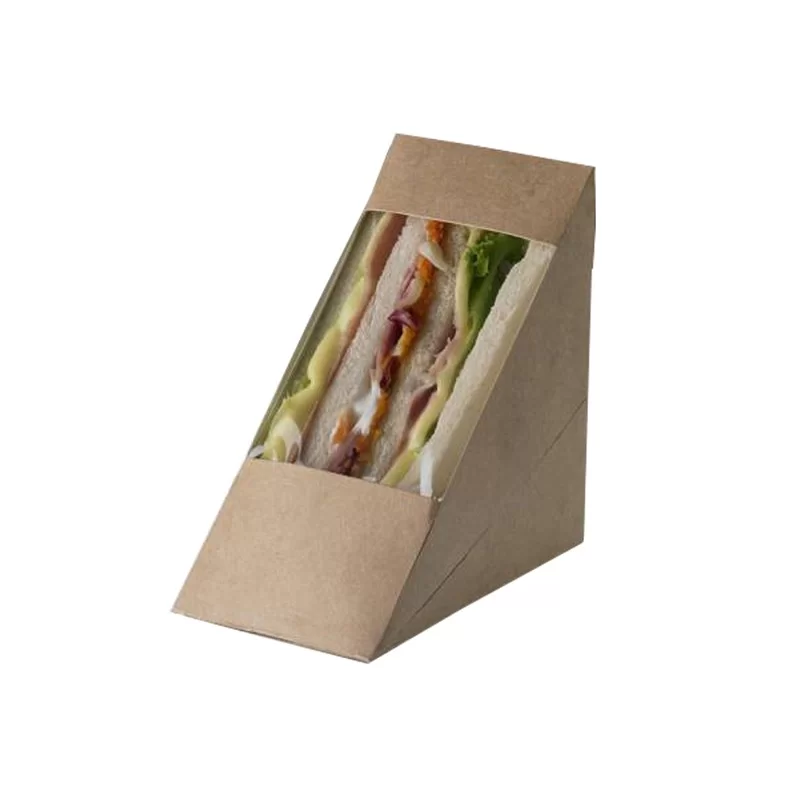 100 Scatole per Sandwich in carta kraft 12,3x7,2x12,3cm Street Food Leone FUORI CATALOGO