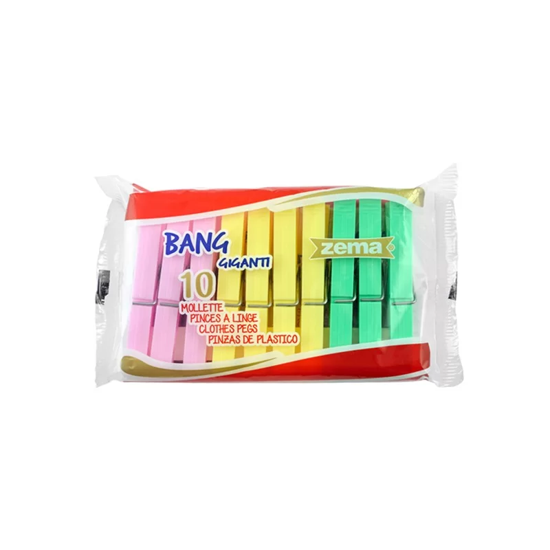 10 Mollette per la biancheria colori assortiti