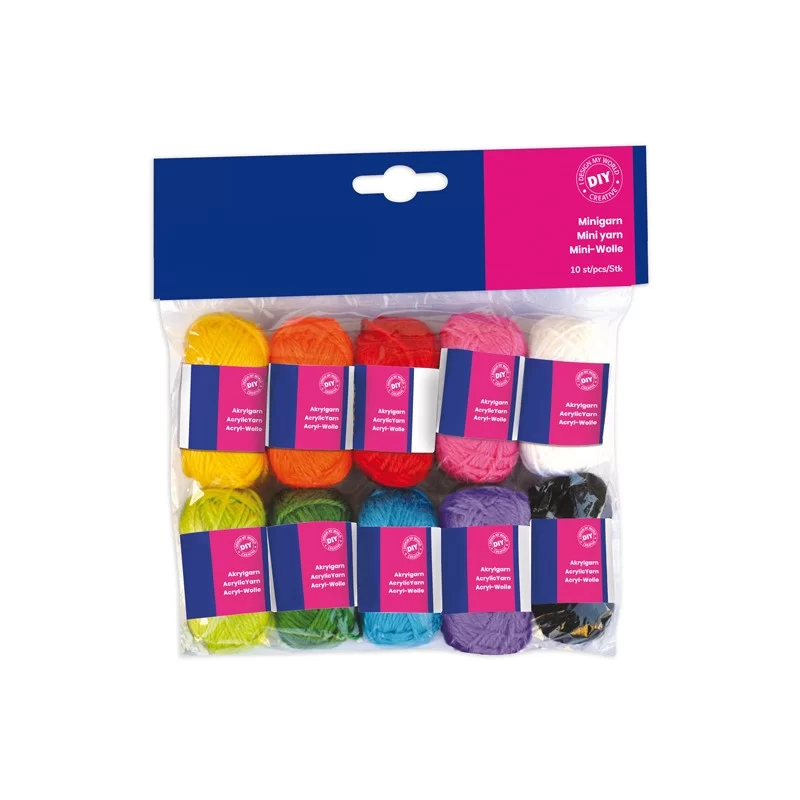 Set 10 matasse 100 acrilico lung. 36mt colori assortiti Cwr