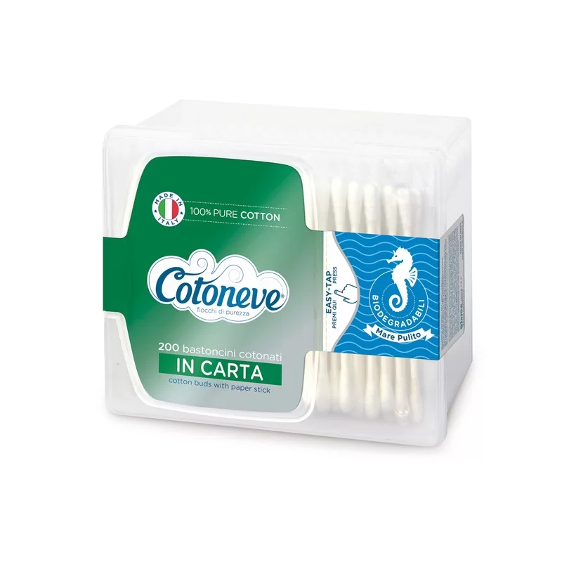 Cofanetto da 200 bastoncini con cotone Cotoneve