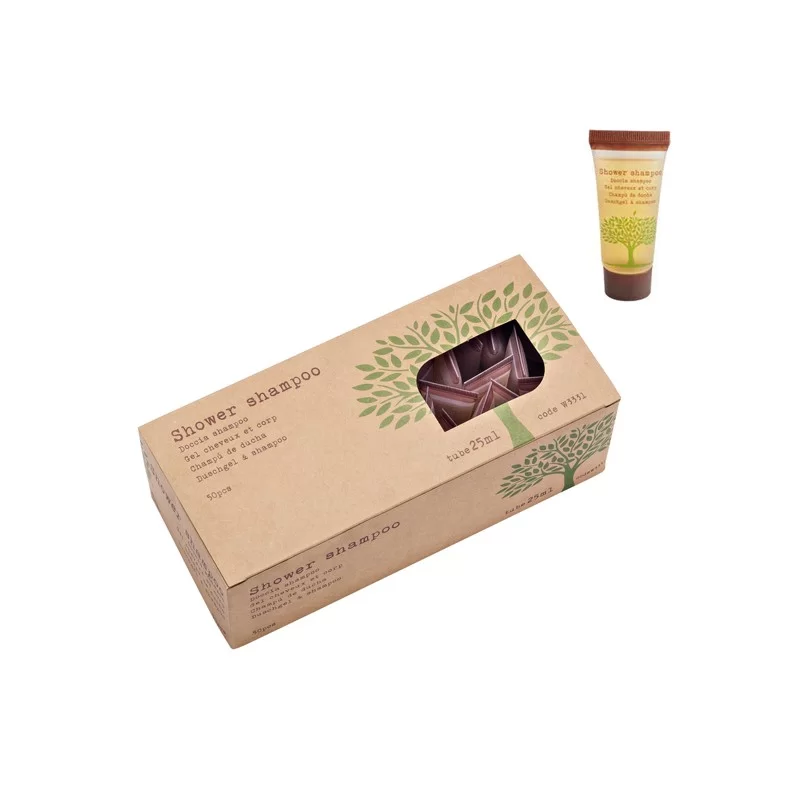 Confezione da 50 tubetti doccia shampoo 25ml Linea Cortesia Natura